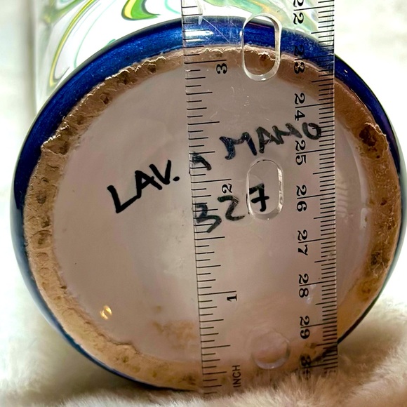 Italian Majolica Ceramic Love Birds Pottery Tall Cruet Pitcher Vase - Picture 7 of 8